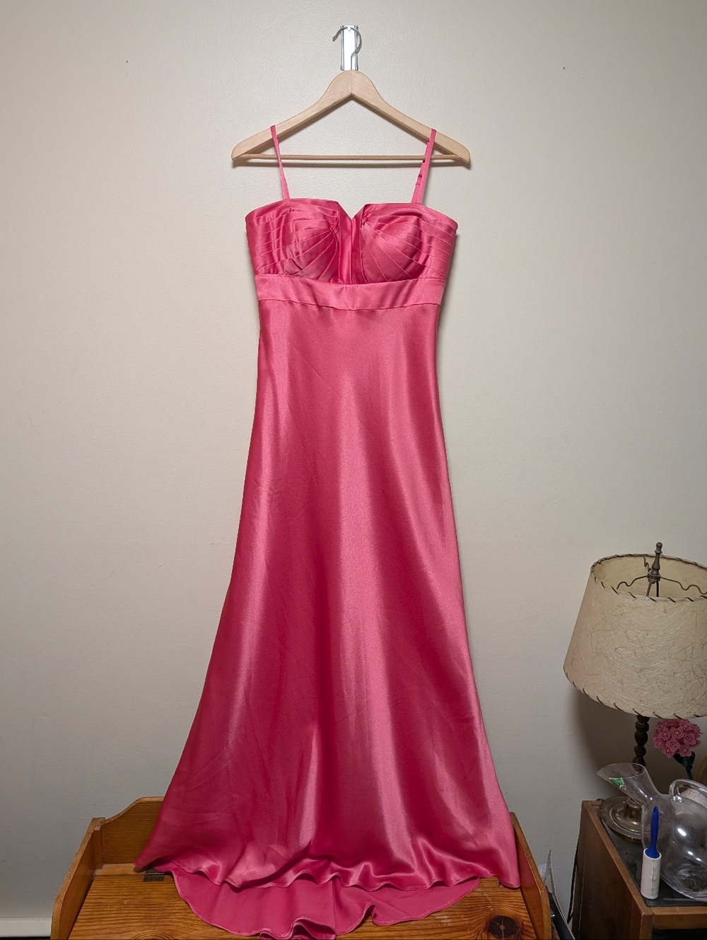 Calvin Klein Pink Satin Sweetheart Gown Formal Dress Size 10